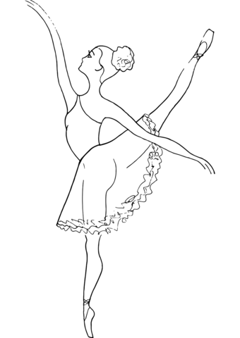 Dancing Ballerina  Coloring Page